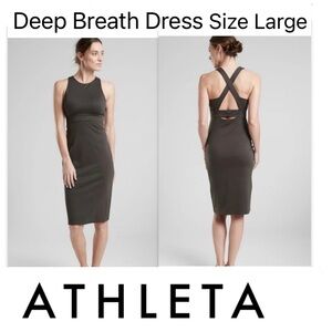 Athleta - Deep Breath Sheath Travel Dress, Olive, L
